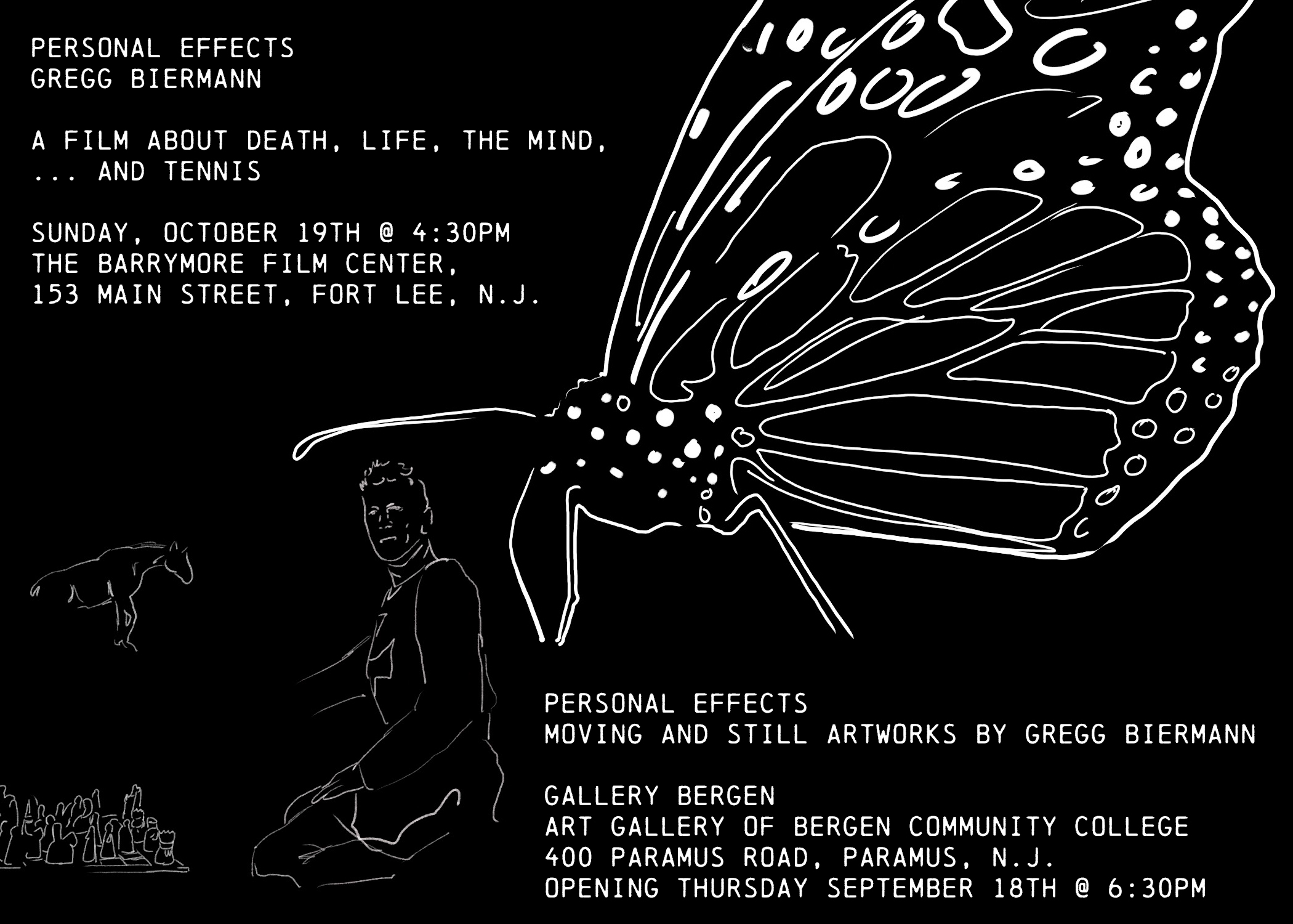 Opening September 18 at Gallery Bergen: Filmmaker Gregg Biermann, “Personal Effects”